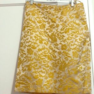 Banana Republic damask print 100% silk skirt
